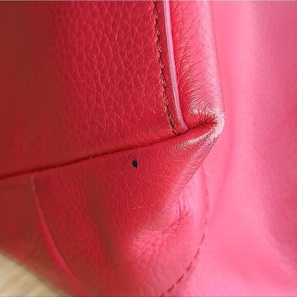 Fossil Red Leather Small Tote Bag Purse - Picture 12 of 14